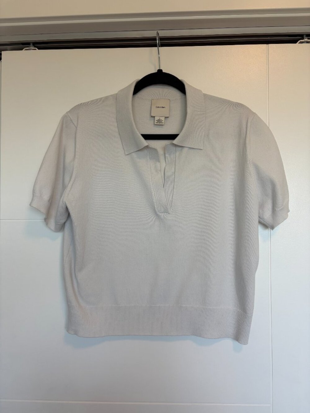 Calvin Klein White Knit Polo
